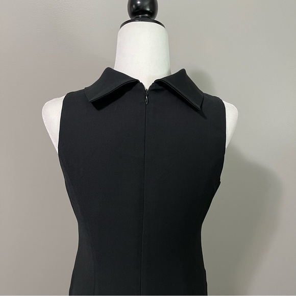 M Siamo Mock Neck Sleeveless Black Wool Lined Sheath Dress - Picture 9 of 12